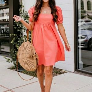 Wild Fable | Puff Sleeve Coral Dress